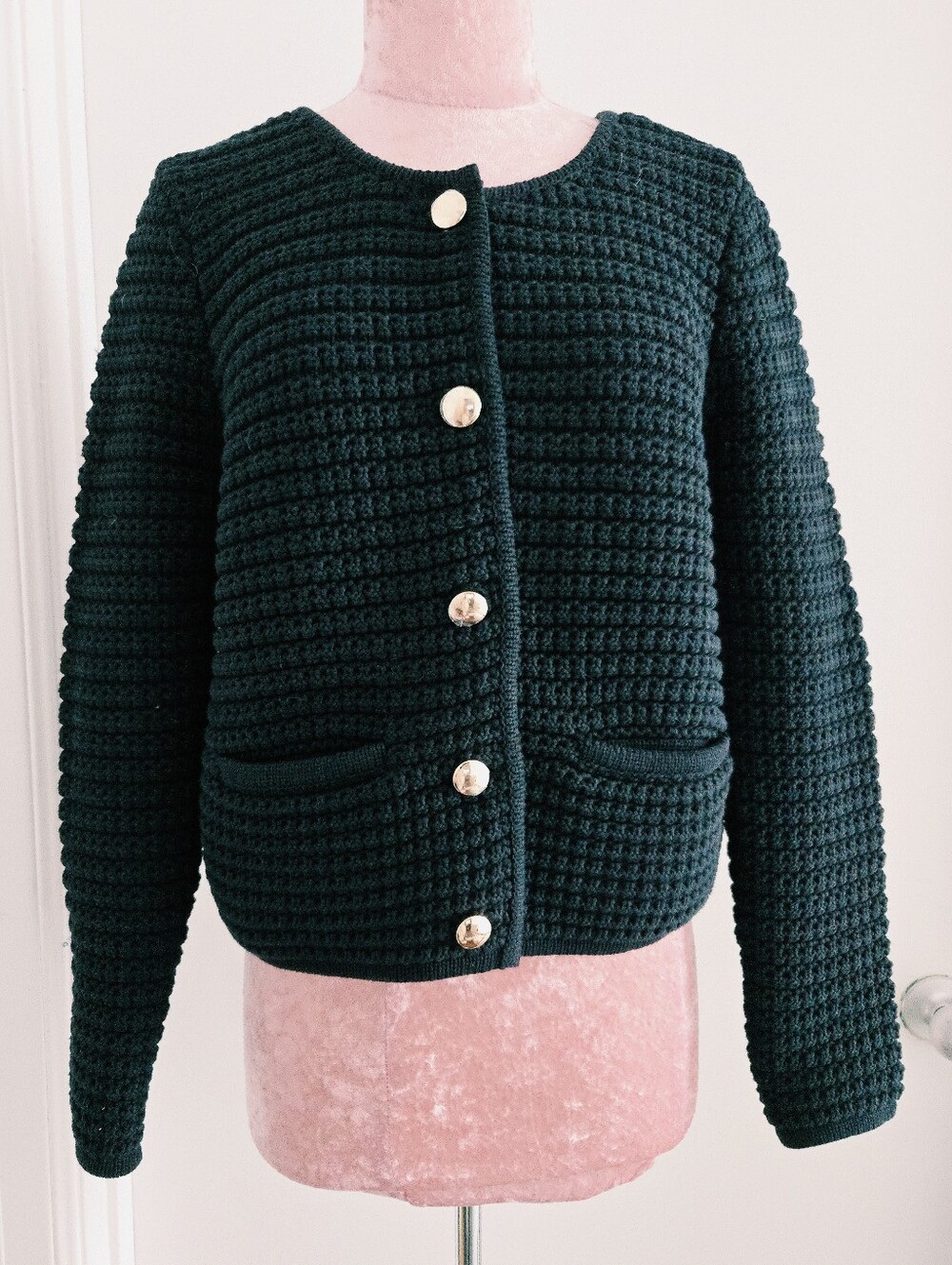 NWOT Paige Cardigan Jacket Gold Color Buttons Cotton Blend Size M